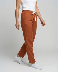 Melody Comfortable Linen Blend Trousers with Drawstring Waist