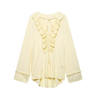 Melody Elegant Blouse with Ruffles in Yellow
