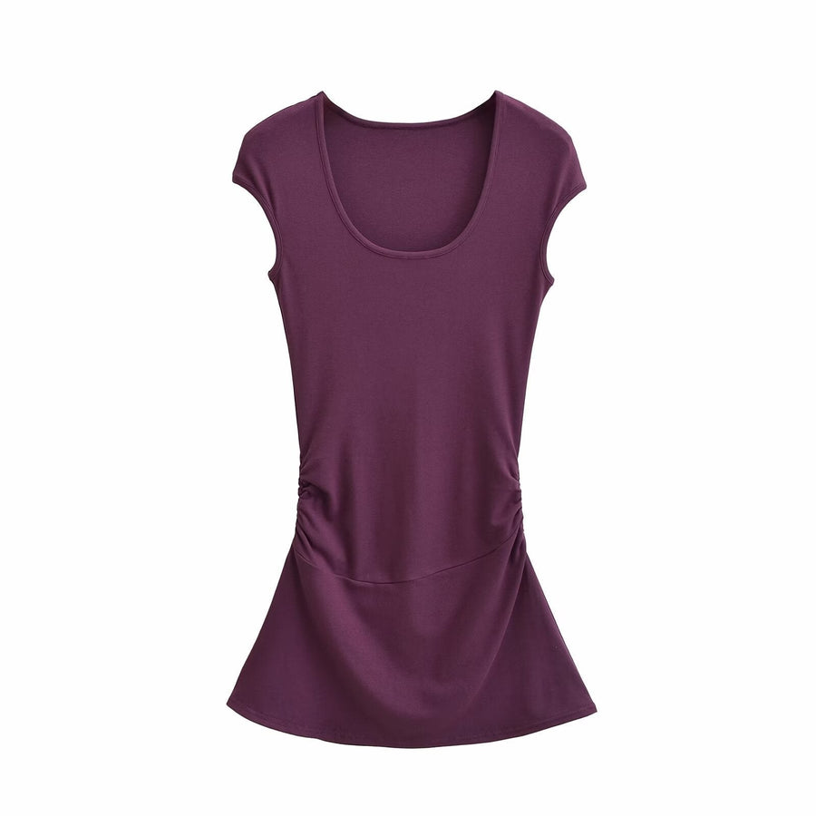 Melody Elegant Jersey Dress in Purple