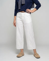 Melody Elegant Linen Trousers with Belted