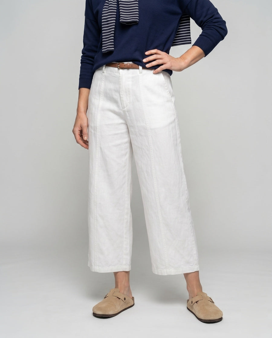 Melody Elegant Linen Trousers with Belted