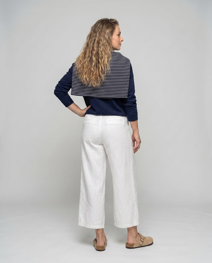 Melody Elegant Linen Trousers with Belted