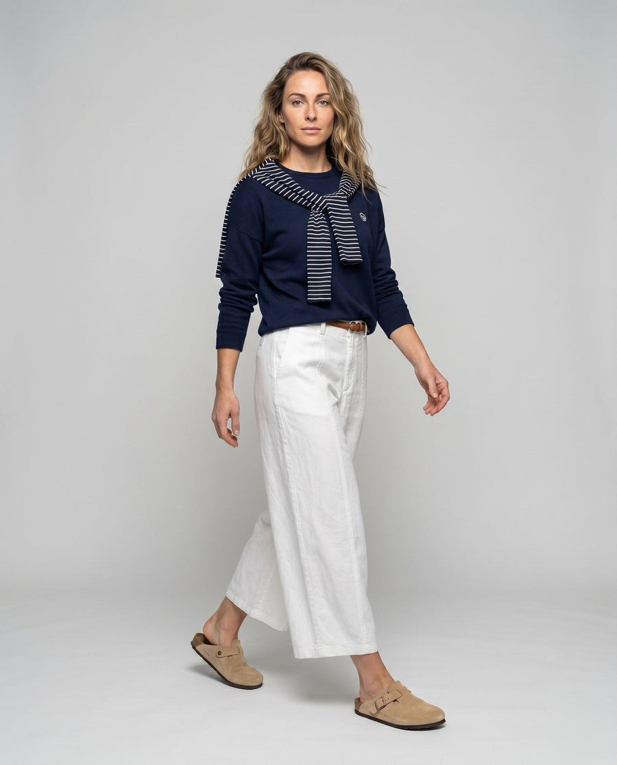 Melody Elegant Linen Trousers with Belted