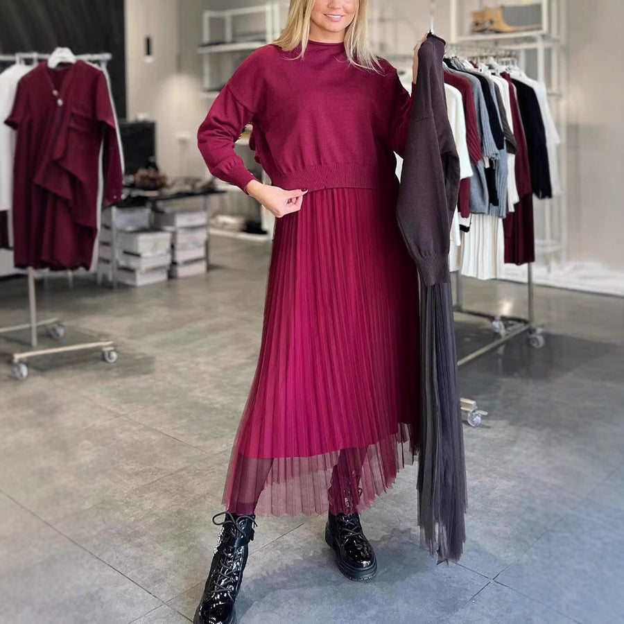 Melody Elegant Sweater with Pleated