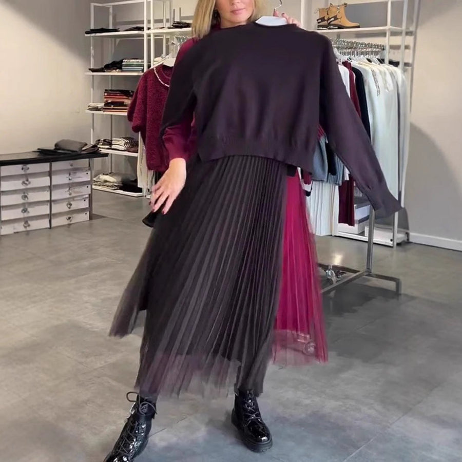 Melody Elegant Sweater with Pleated