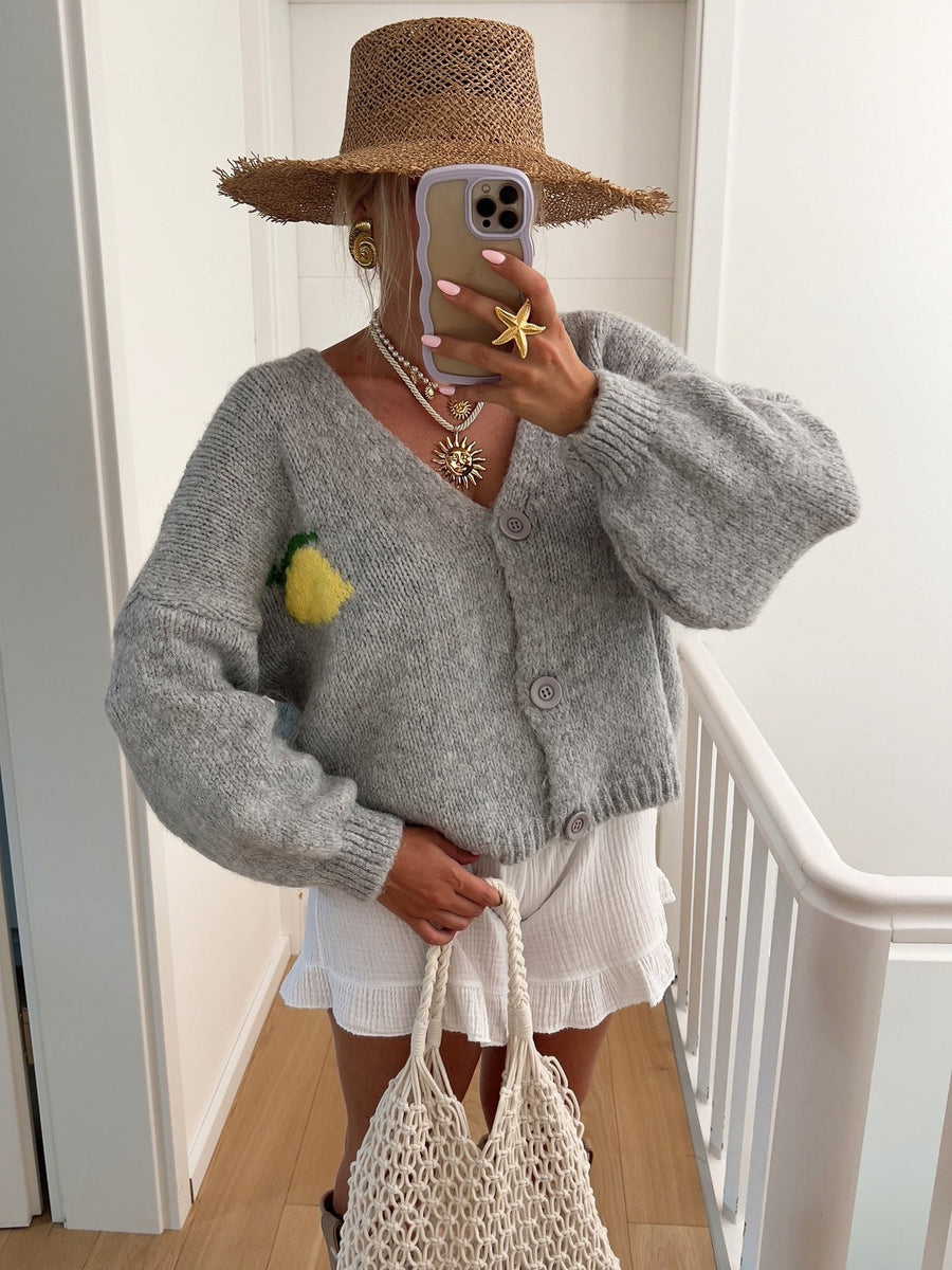 Melody Knit Cardigan in Grey