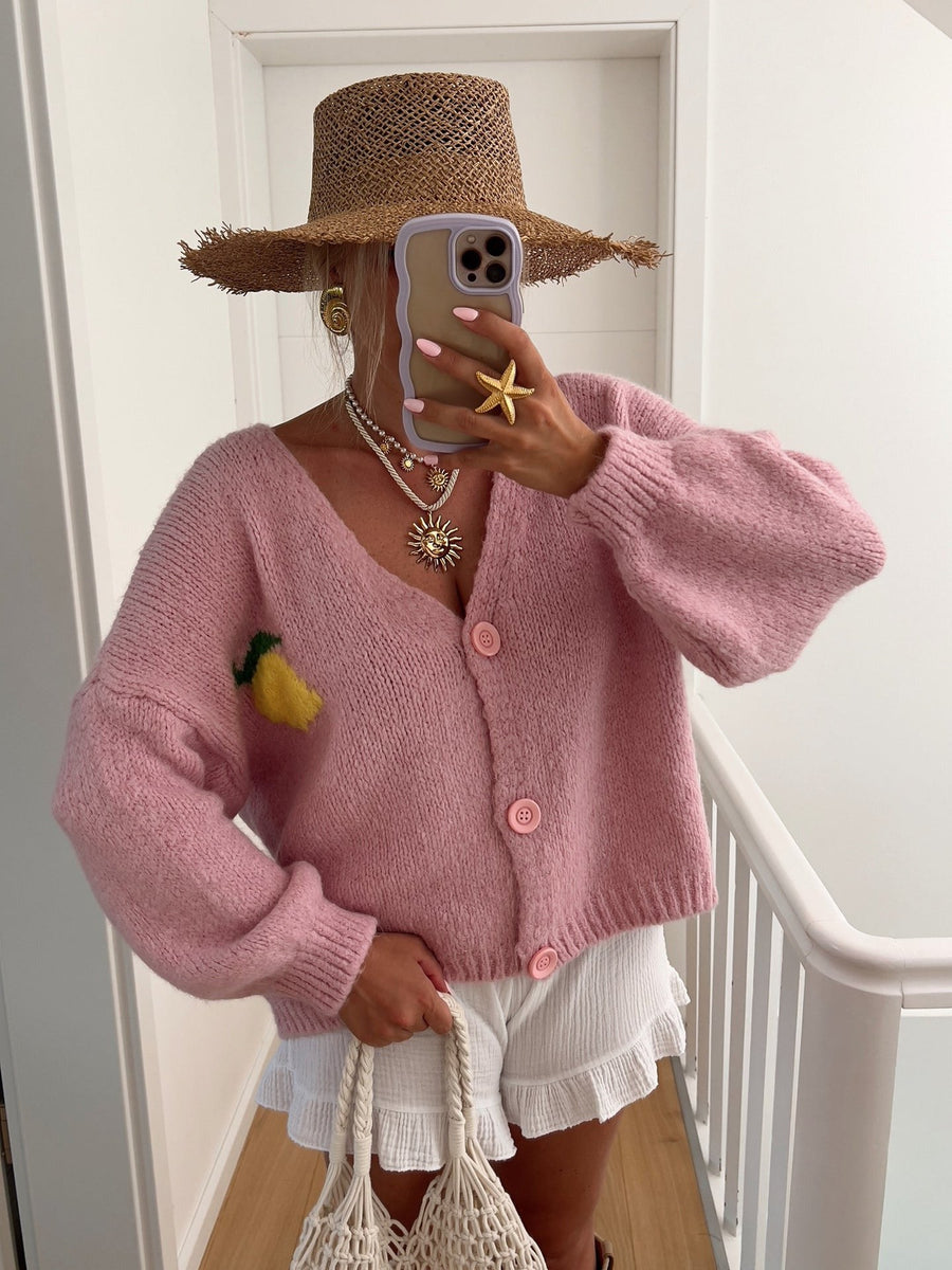 Melody Knit Cardigan in Pink