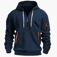 Men's Hoodie Multi-Pocket Half-Zip