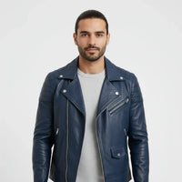 Nicole | Men's Fall Zip-Up Leather Jacket