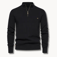 Noah | Mens Cardigan Half-Zip Ribbed Knit Mock Neck Jumper
