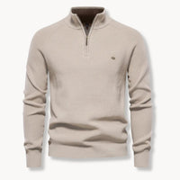 Noah | Mens Cardigan Half-Zip Ribbed Knit Mock Neck Jumper