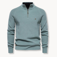 Noah | Mens Cardigan Half-Zip Ribbed Knit Mock Neck Jumper