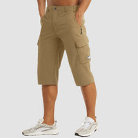 Lucas | Men's Knee-Length Straight-Leg Cargo Shorts Button-Fly