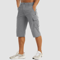 Lucas | Men's Knee-Length Straight-Leg Cargo Shorts Button-Fly