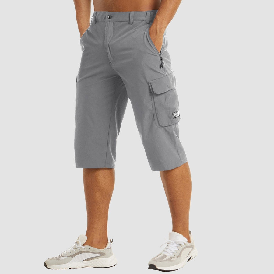 Lucas | Men's Knee-Length Straight-Leg Cargo Shorts Button-Fly