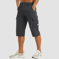 Lucas | Men's Knee-Length Straight-Leg Cargo Shorts Button-Fly