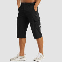 Lucas | Men's Knee-Length Straight-Leg Cargo Shorts Button-Fly