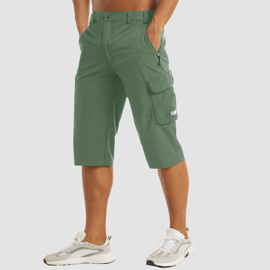 Lucas | Men's Knee-Length Straight-Leg Cargo Shorts Button-Fly