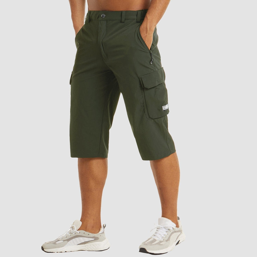 Lucas | Men's Knee-Length Straight-Leg Cargo Shorts Button-Fly