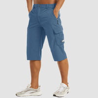 Lucas | Men's Knee-Length Straight-Leg Cargo Shorts Button-Fly