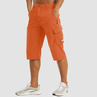 Lucas | Men's Knee-Length Straight-Leg Cargo Shorts Button-Fly