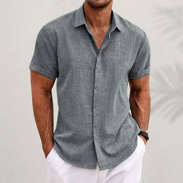 Noah | Men's Linen Short Sleeve Shirt Button Down Regular Fit