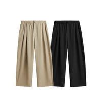 Theo | Men's Linen Wide Leg Drawstring Trousers Pleated