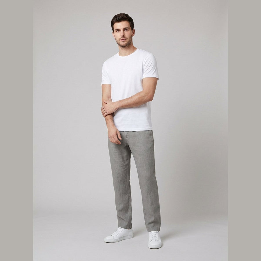 Theo | Men's Relaxed-Fit Drawstring Linen Straight-Leg Trousers