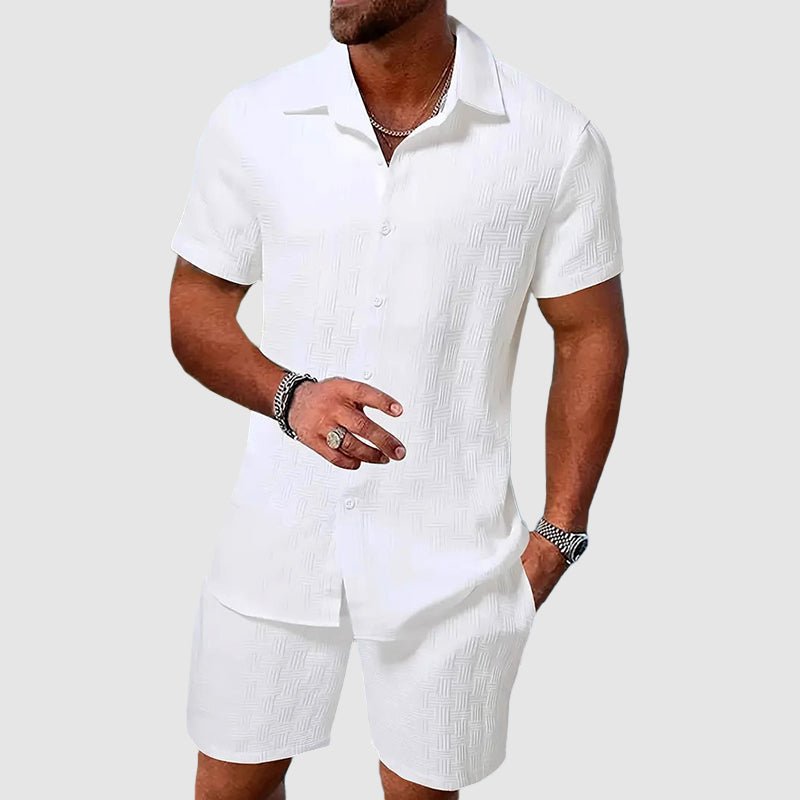 Oliver | Men's Short-Sleeve Jacquard Two-Piece Set