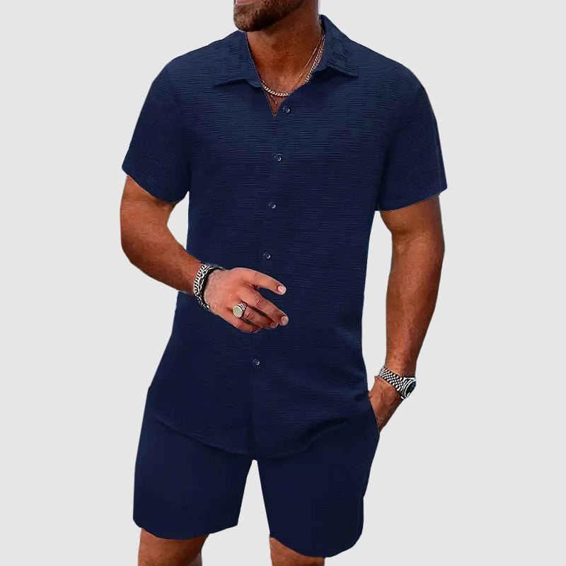 Oliver | Men's Short-Sleeve Jacquard Two-Piece Set