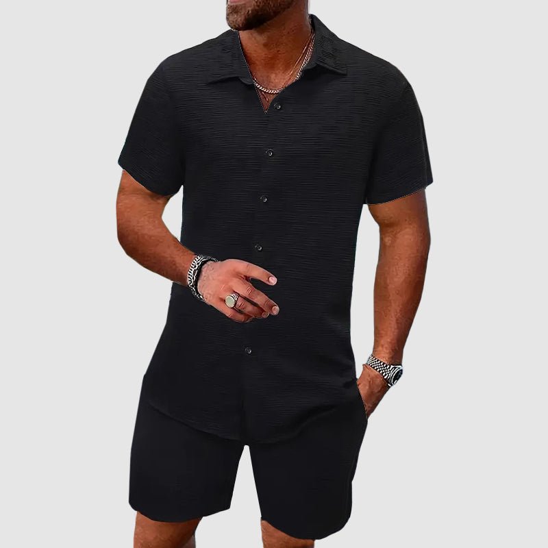 Oliver | Men's Short-Sleeve Jacquard Two-Piece Set