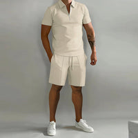 Alexander | Men's Zip Polo Shirt Shorts Casual Set