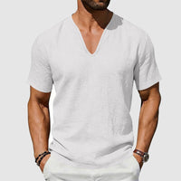 Jack | Men's V-Neck Linen Short-Sleeve T-Shirt