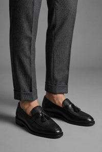 Freddie | Men's Woven Tassel Slip-On Loafers Smart Formal Shoes