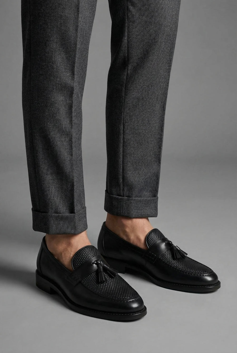 Freddie | Men's Woven Tassel Slip-On Loafers Smart Formal Shoes