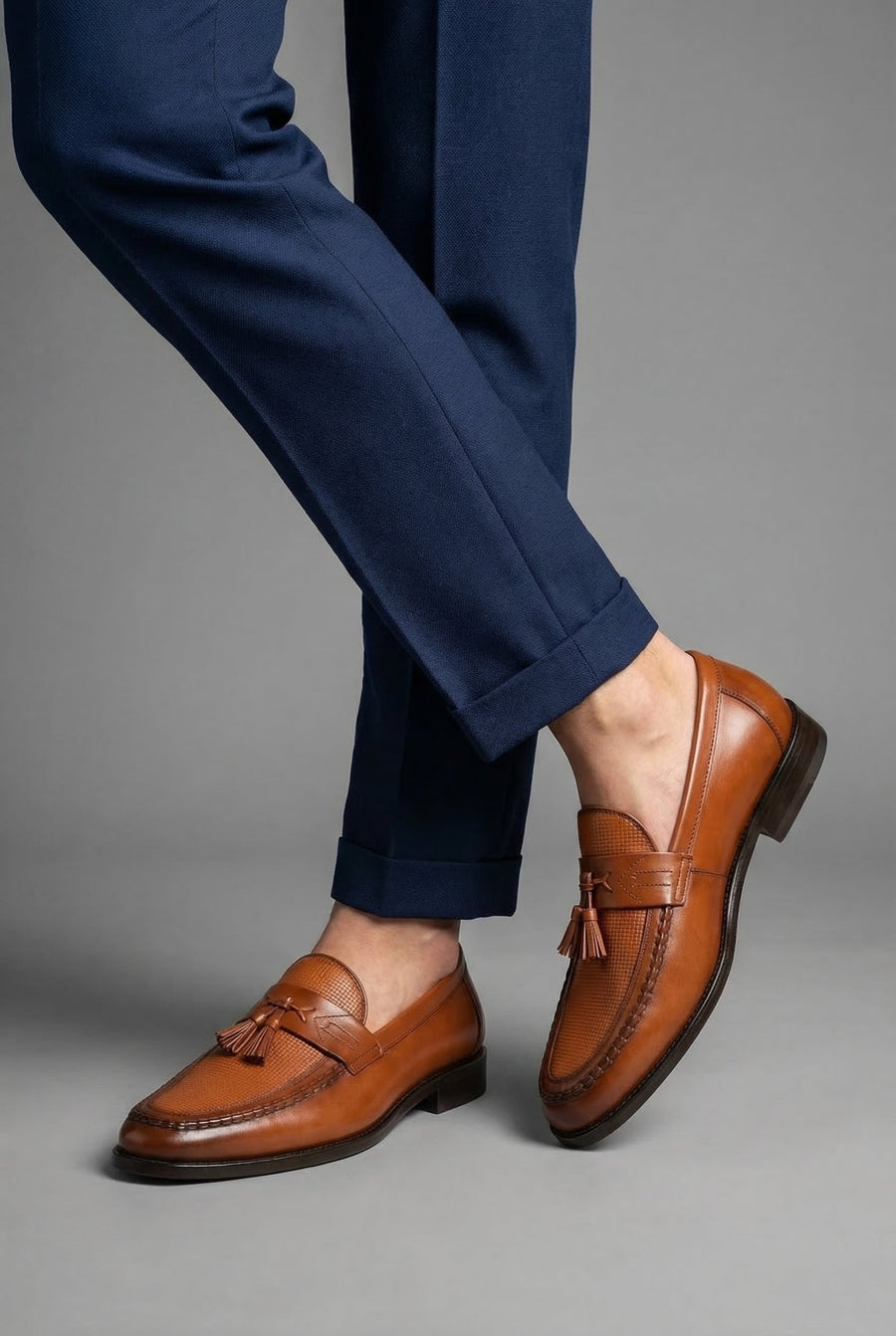 Freddie | Men's Woven Tassel Slip-On Loafers Smart Formal Shoes