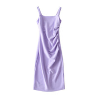 Mercy Elegant Dress with Ruffles in Light Purple