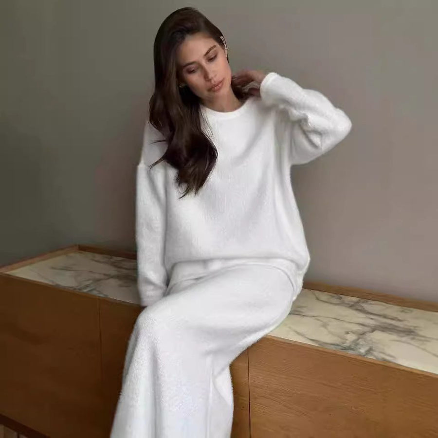 Mercy Elegant Knit Maxi Dress in White