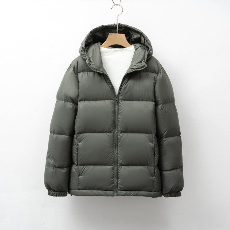 Mercy Lightweight Jacket with Hood in Olive Green
