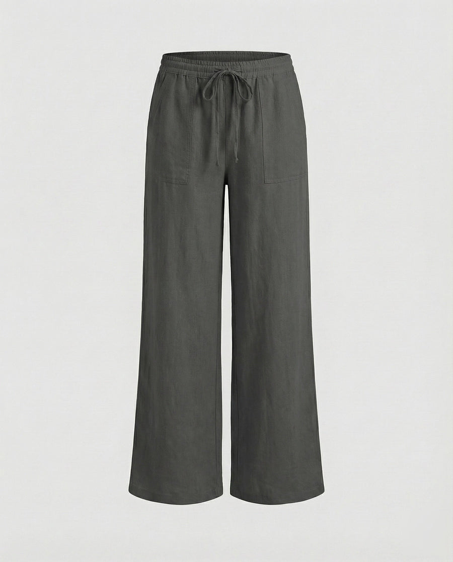 Mercy Linen Blend Trousers in Black