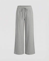Mercy Linen Blend Trousers in Grey