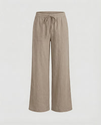 Mercy Linen Blend Trousers in Light Brown