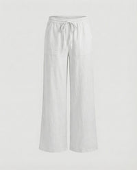 Mercy Linen Blend Trousers in White
