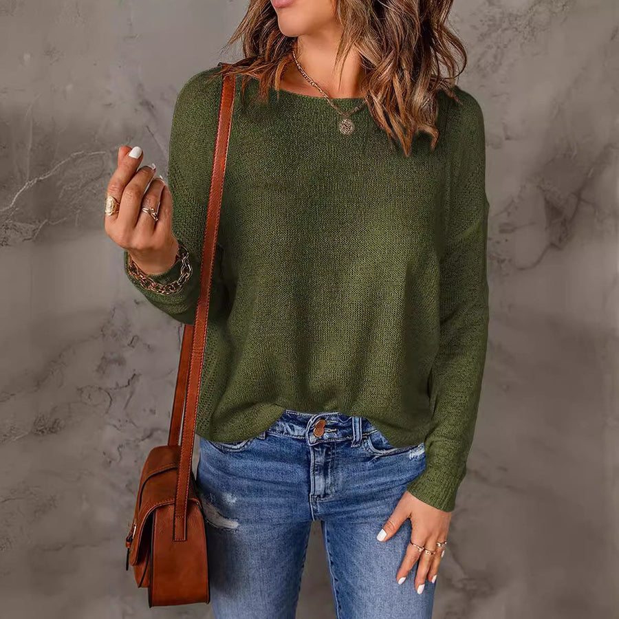 Merel Casual Knit Top in Green