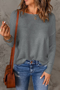 Merel Casual Knit Top in Grey