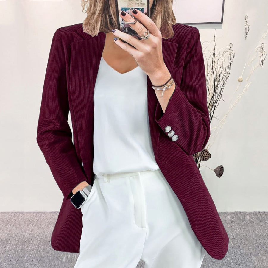 Merel Elegant Blazer in Wine Red