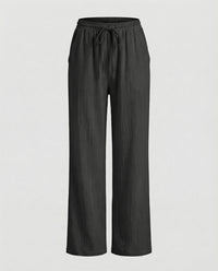 Merel Linen Blend Trousers in Black