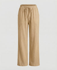 Merel Linen Blend Trousers in Brown