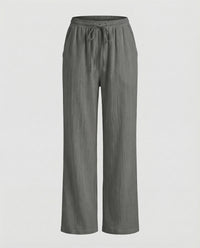 Merel Linen Blend Trousers in Dark Grey