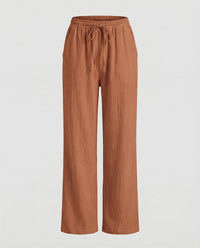 Merel Linen Blend Trousers in Orange